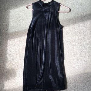 little suede black turtleneck dress